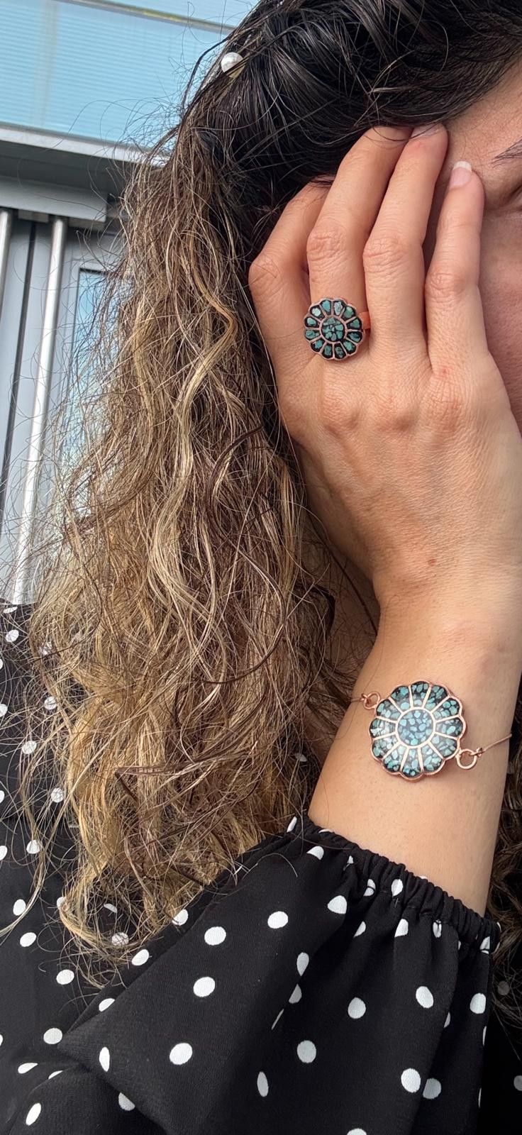 Brand New Half Set Jewelry Turquoise And Copper