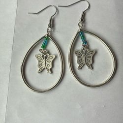 Silver Butterfly Earrings