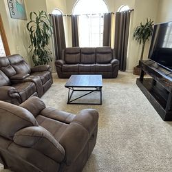 $1350 3Pcs Letherette Recliner Set