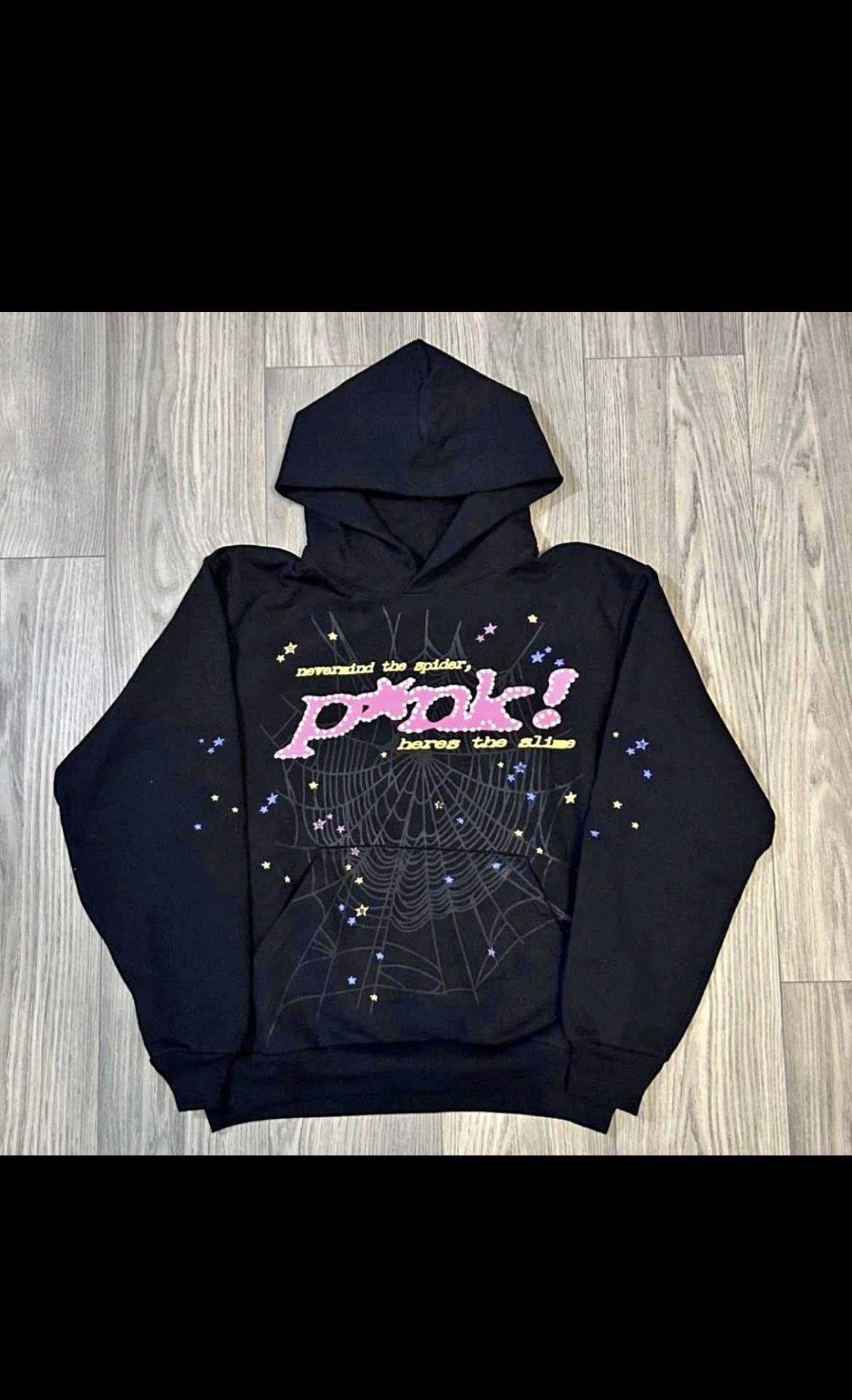 Black “ Spider” Pink Graphic Hoodie (L- size)