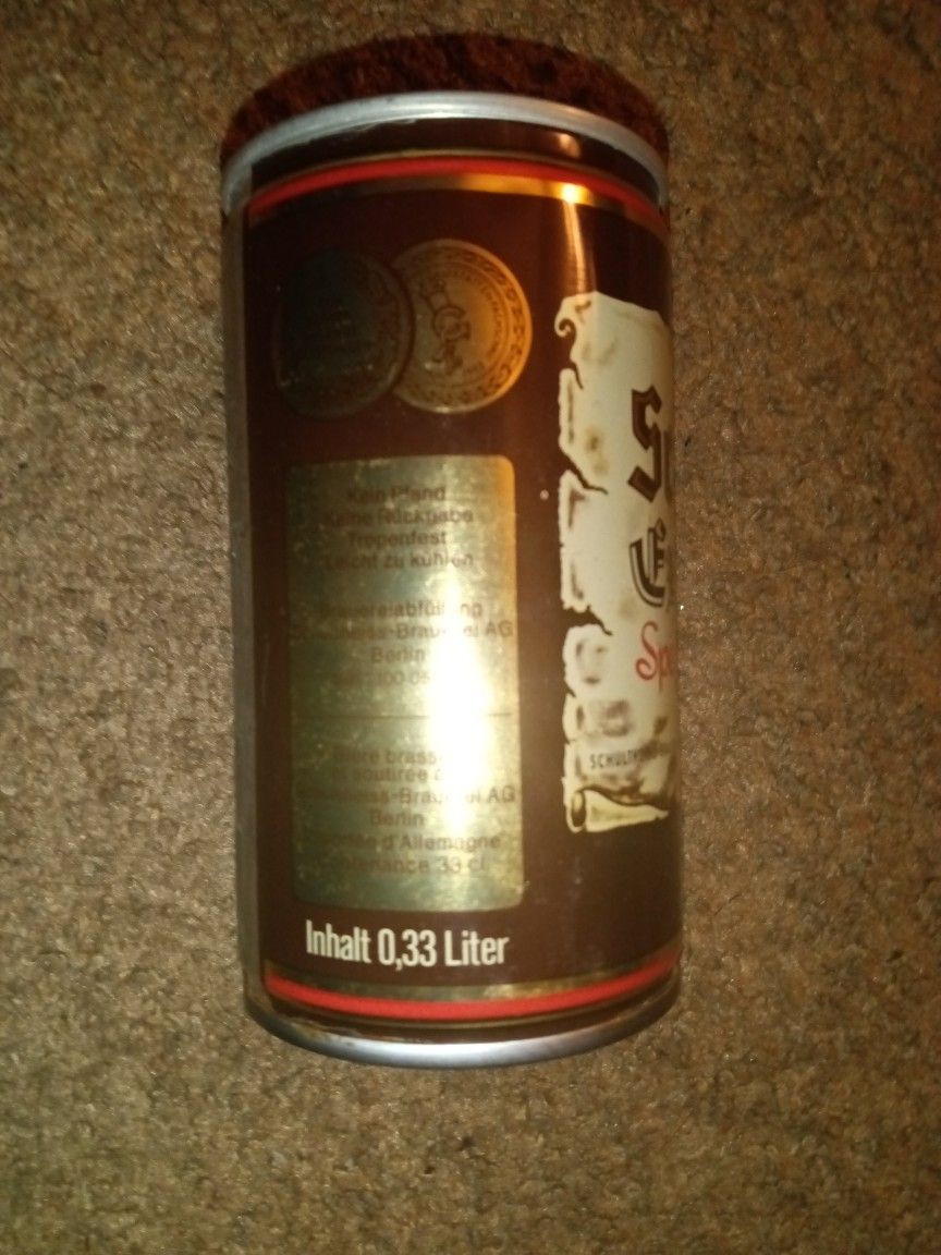Schultheiss Steel Vintage German Beer Can.