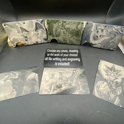 Custom Art Wallets By Professional Laser Engraver. Slim Aluminum Wallets
