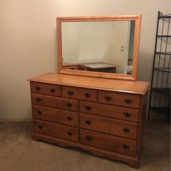 Antique Dresser And Mirror 