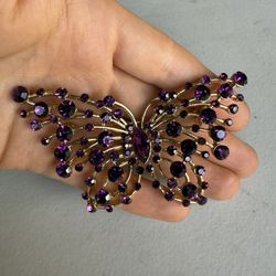 LARGE BUTTERFLY BROOCH Gold Tone