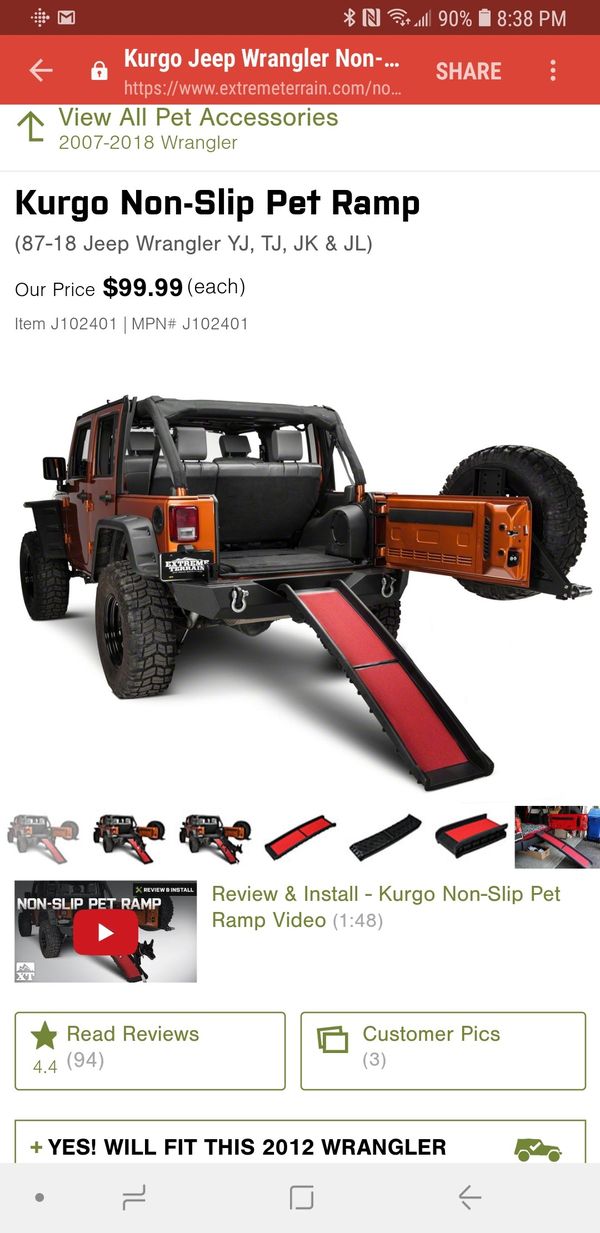 Jeep Wrangler; Kurgo Non Slip Pet Ramp for Sale in Lemon Grove, CA