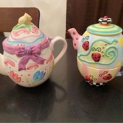 TWO CERAMIC TEAPOTS - BOTH $40
