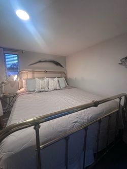 Vintage brass cal king bed frame