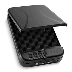 Portable Gun Safe for Pistol RFID Quick Access Handgun Safe Alloy Steel Gun Lock Box Small Pistol Safe for Nightstand Car Travel with Digital Passcode