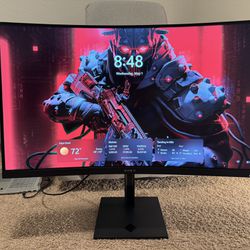 HP 32" Curved, QHD (2560 x 1440) 165Hz, Gaming Monitor.