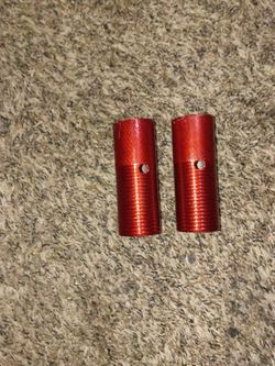 Red Anodized Aluminum Threaded Cylinders – Set of 2