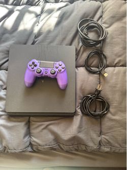 PlayStation 4 Slim Bundle – Console, Purple Controller, HDMI & Power Cord