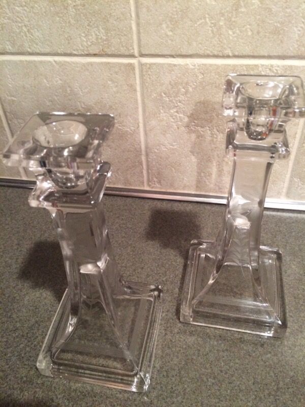 Glass Wedding Pillar Candle Holders