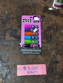 Hello Kitty 6 Piece Mini Lip Gloss Set