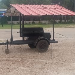 Custom Barbecue put Includes Trailer And Roof