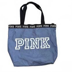 PINK victoria’s secret blue tote bag 