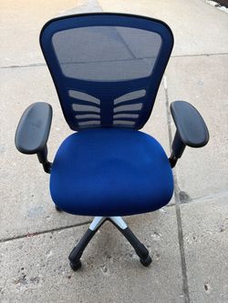 FLASH FURNITURE Office Chair: Nicholas, Ht, Blue, Mesh Material, 18 1/2 in Back Ht, 18 in Seat Dp