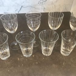 Wine glasses and tumblers, 25 glasses total