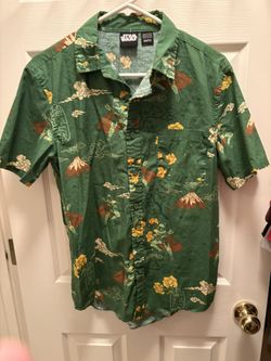 Small Star Wars Boba Fett Japanese Style Button Up Shirt 
