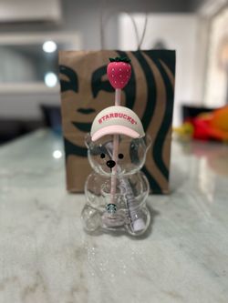 Starbucks Strawberry Glass Bearista Cup