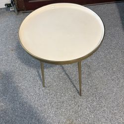 White And Gold Side Table