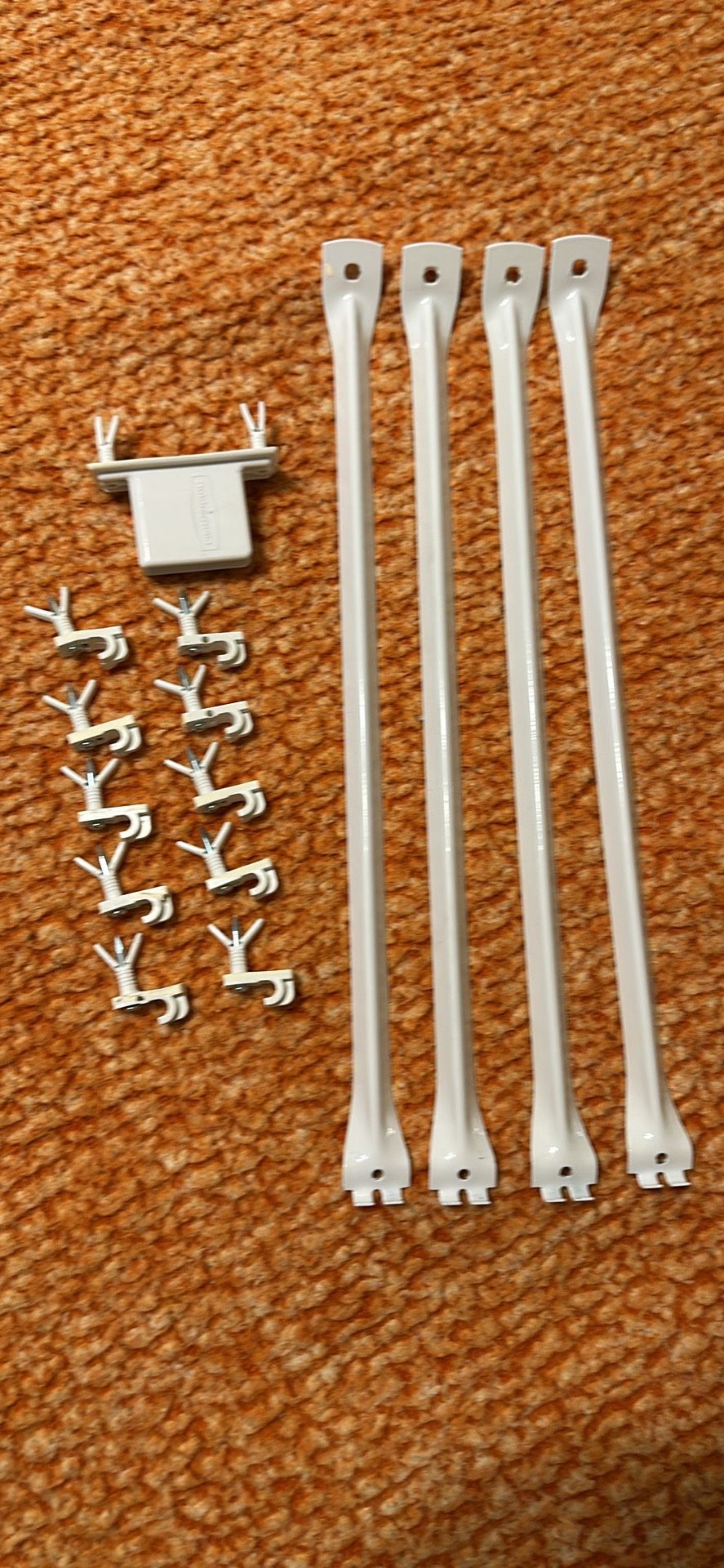Support Brackets for Wire Shelving, Wire Shelf End Bracket and White Down Wall Clips