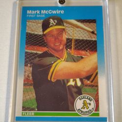 1987 Fleer Mark McGuire Rookie Error Baseball Card. 