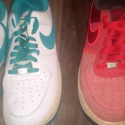 4  Pairs AF-1 Nike Tennis Shoes  5 Pairs Total 
