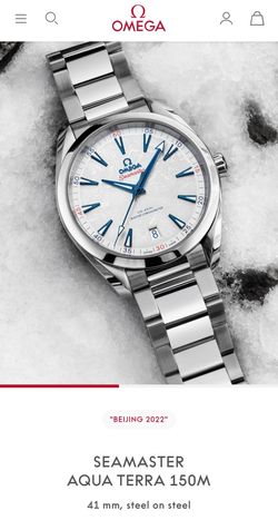 Omega Seamaster Beijing Olympics Snowflake Aqua Terra. Full Set Boxes