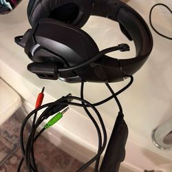 Black gaming headset w microphone