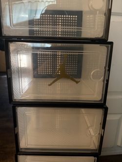 6 Clear Stackable Shoe Storage Boxes