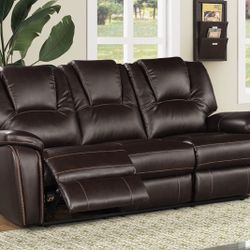 Brand New Recliner Power Sofa Brown Works Perfect Is New