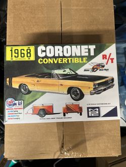 MPC 1968 Dodge Coronet Convertible w/Trailer - Plastic Model Car Kit - 1/25
