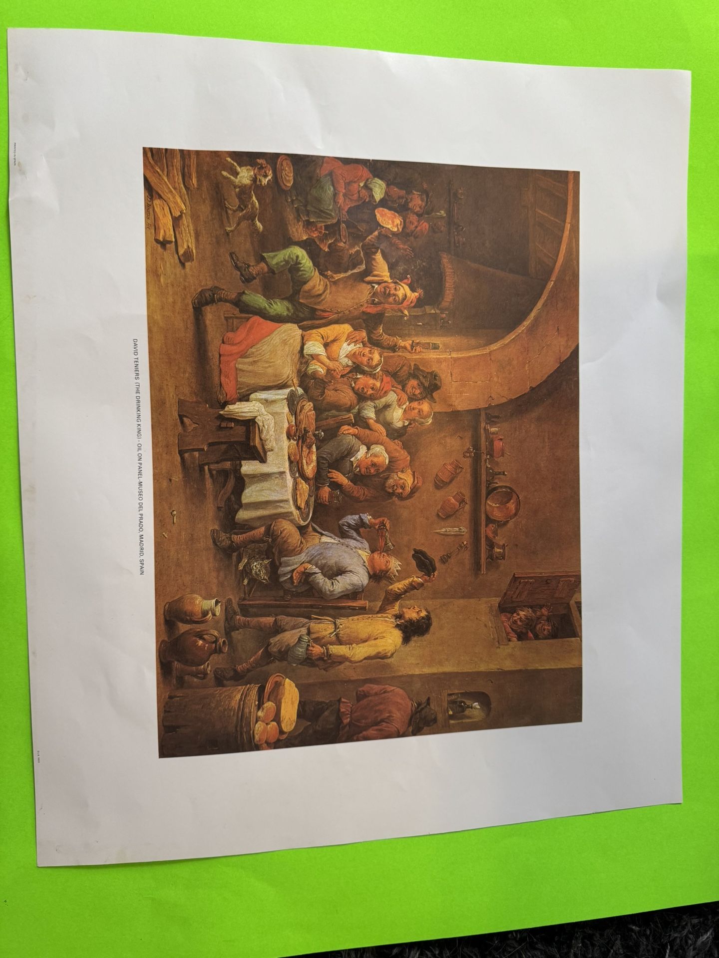 David Teniers "The Drinking King" Lithograph -