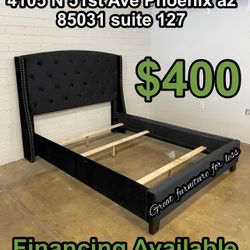 Queen Size Bed Frame Black Velvet Brand New