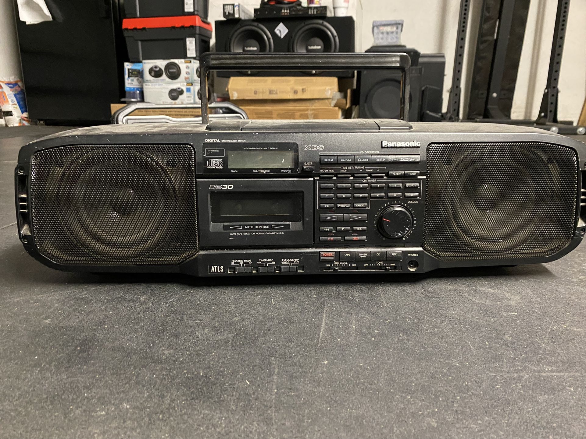Vintage Panasonic Portable Boombox Radio, Cassette, Stereo, CD (RX-DS30)