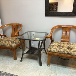 2pc James Mont-Style Horseshoe Chairs $179.99