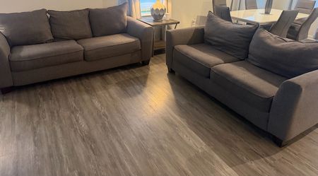 Gray Fabric Sofa and Loveseat Set