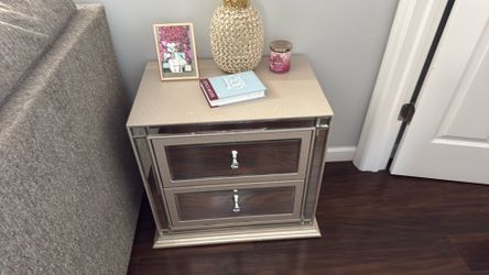 Sofa, side table, dresser drawer