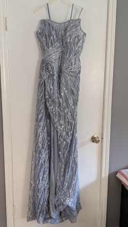 Bluish Gray Formal Dress 