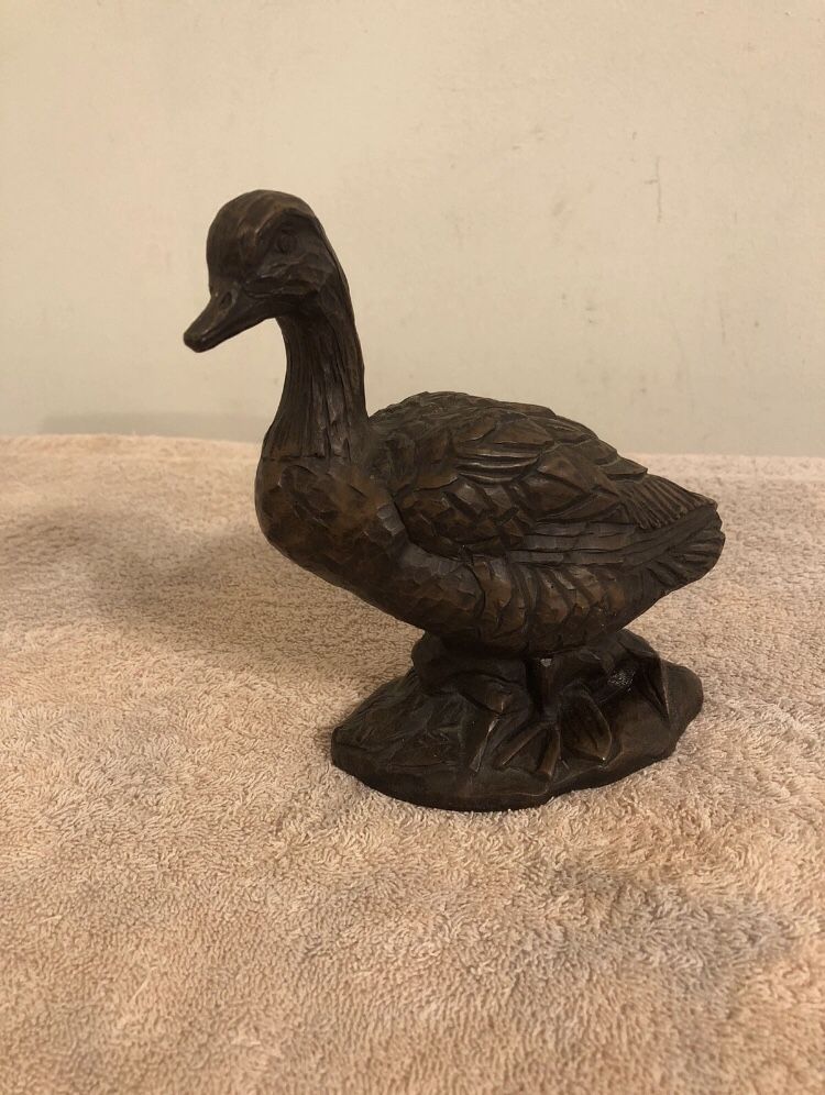 Vintage Resin Red Bill Duck Figurine 6 1/2” Tall