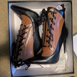 Azalea Wang Women Lace Stilleto Boots Size 8
