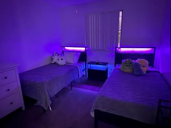 Twin bed frame, lights and usb port