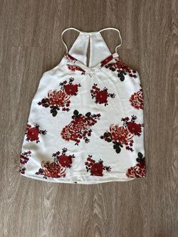 Express Women's white floral halter top