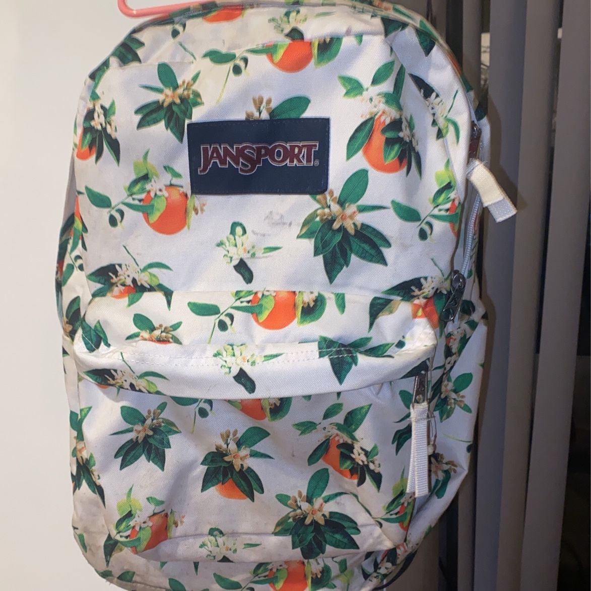 embroidered blossom jansport backpack SAKURA EMBROIDERY  ECOMDONNYE LLC Roomy main compartment holds school and commute essentials with room to spare Jansport SuperBreak Plus - Pink