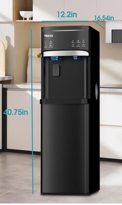 VECYS 4-in-1 Bottom Loading Water Cooler Dispenser with Ice Maker, for 3 or 5 Gallon Bottles, Tri-Temperature Hot/Cold/Room Water, Makes 22lbs Ice/Day