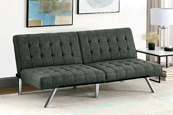 Grey Tufted Linen Sofa Bed Chrome Legs For In Dallas Tx Offerup