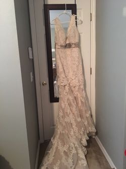 Beige wedding dress