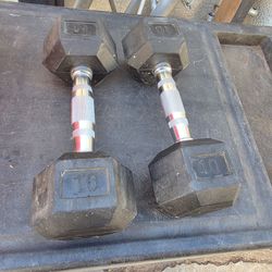 10lb rubber hex dumbbell set