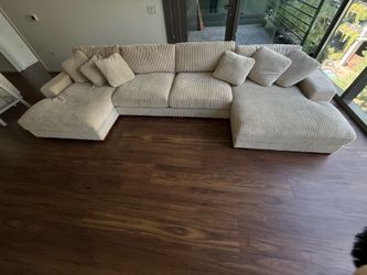 Cream Corduroy Sectional