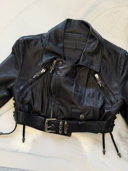 Chrome heart women’s leather crop jacket size S